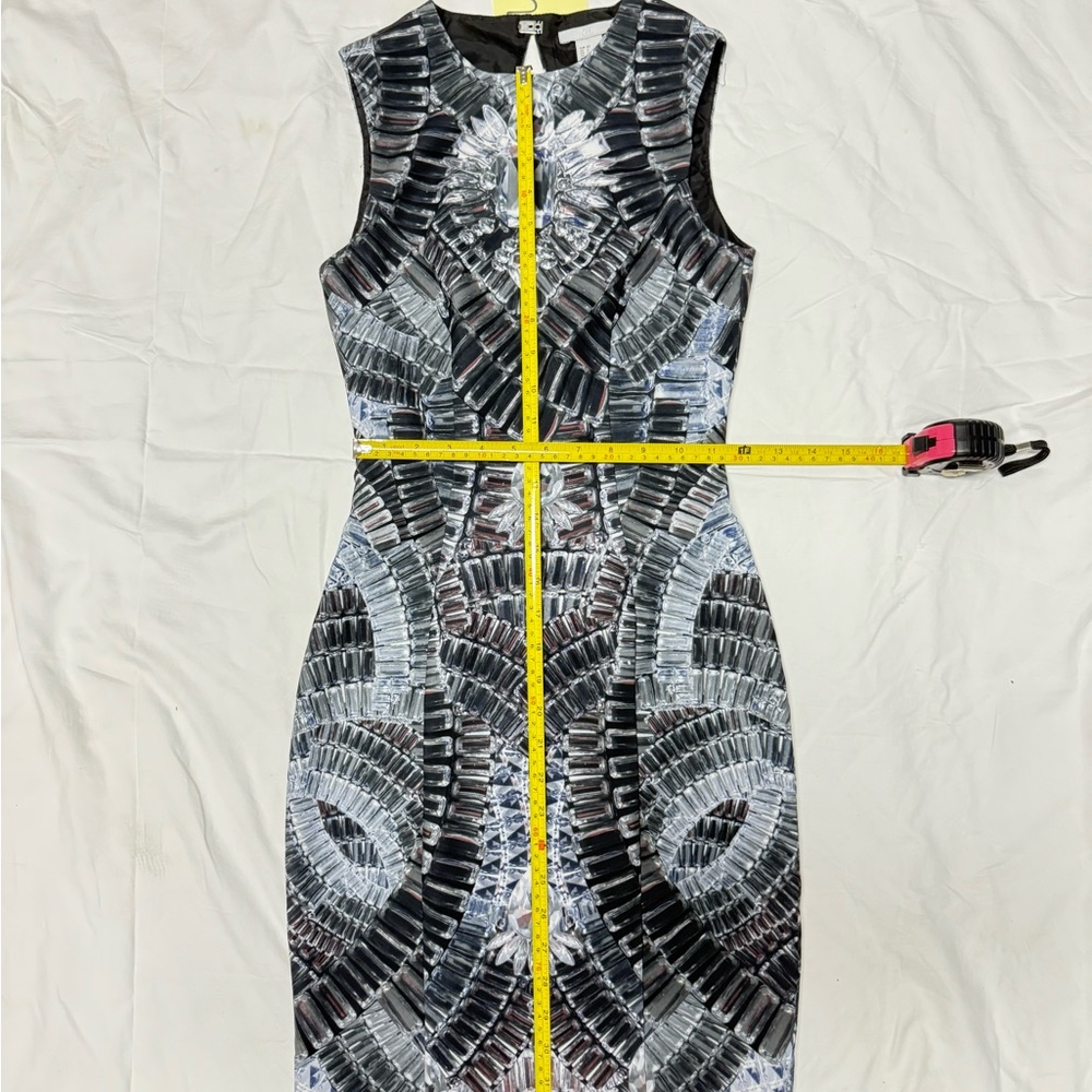 H&M Black and Gray Sleeveless Sheath Midi Dress